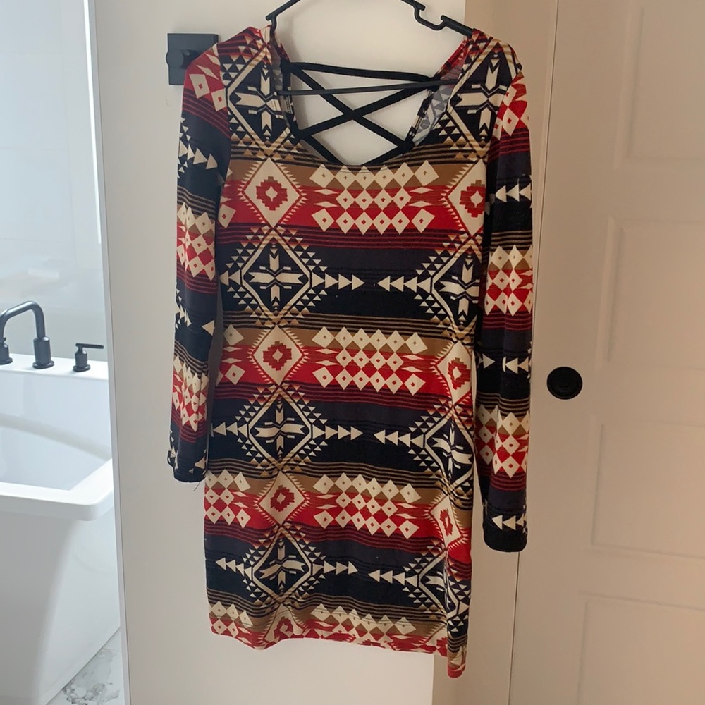 Colorful dress. Tribal print